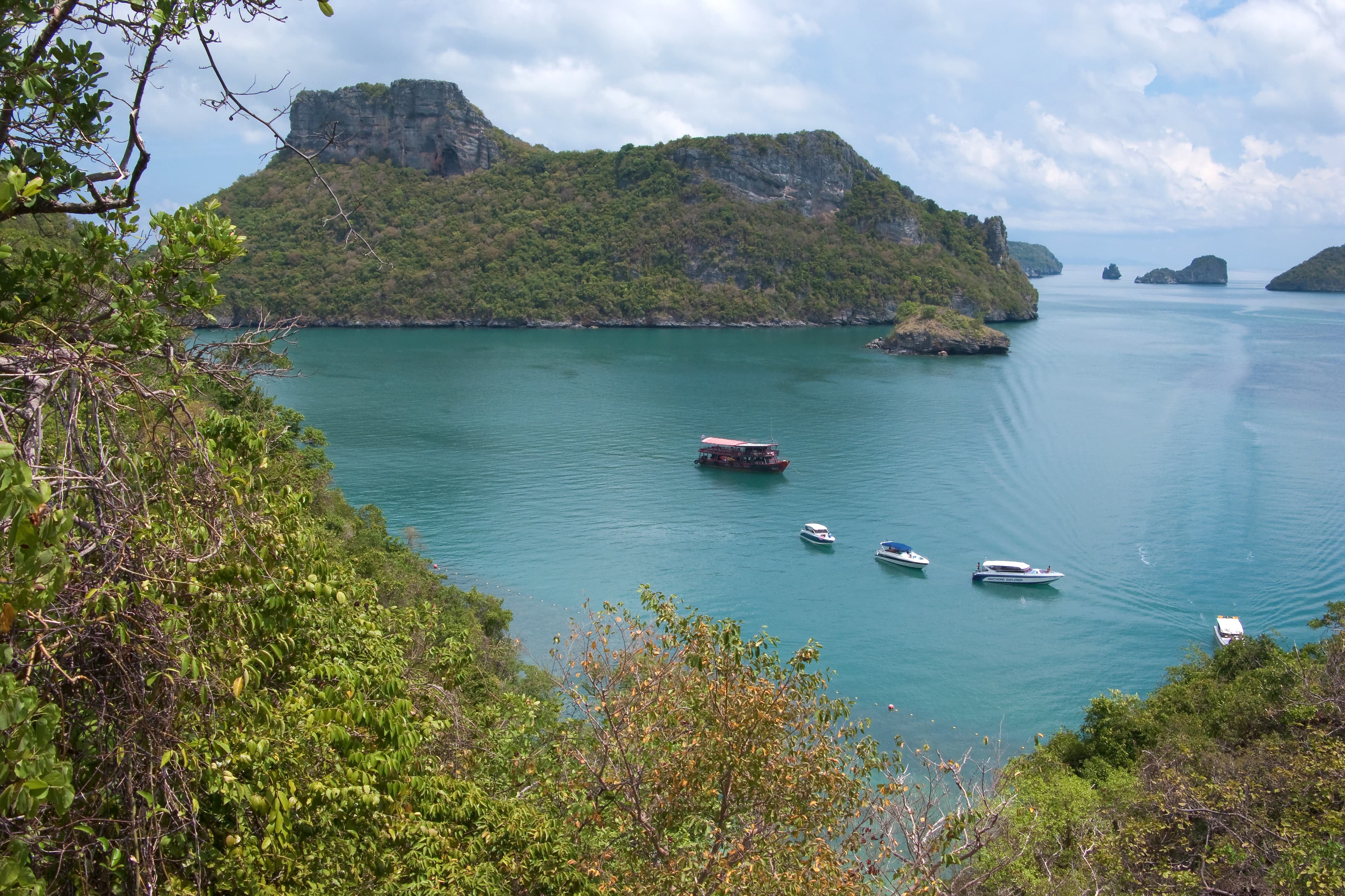 Crisp island bay with calm water for a romantic coast escape